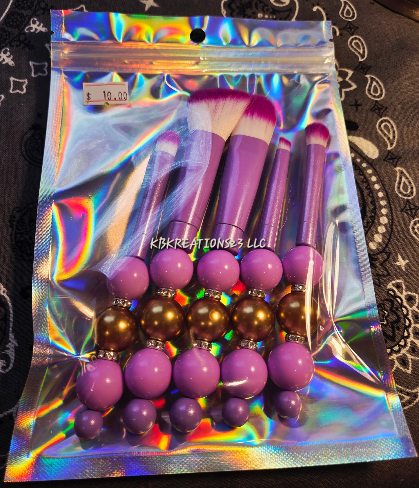 Beaded Makeup Brush Set