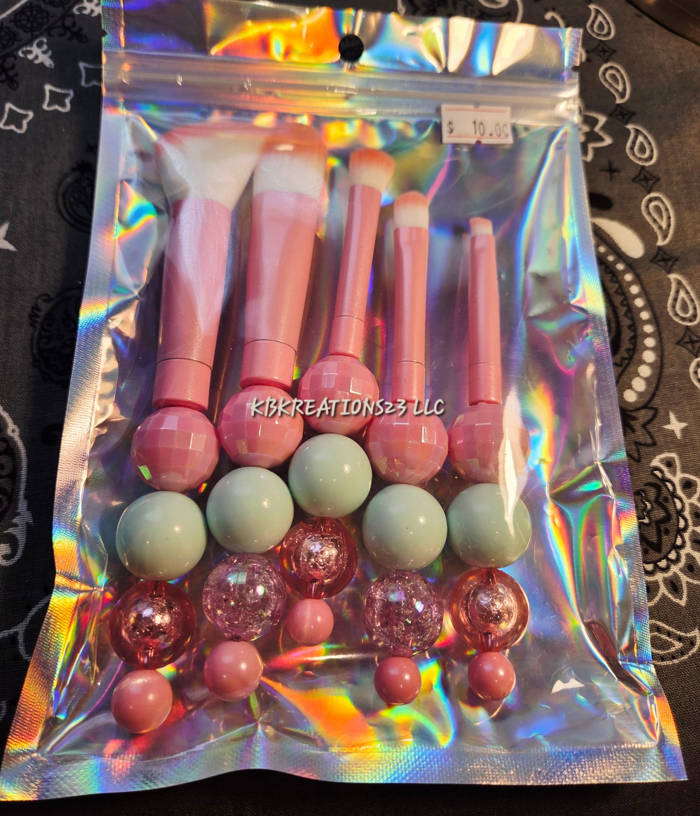 Beaded Makeup Brush Set