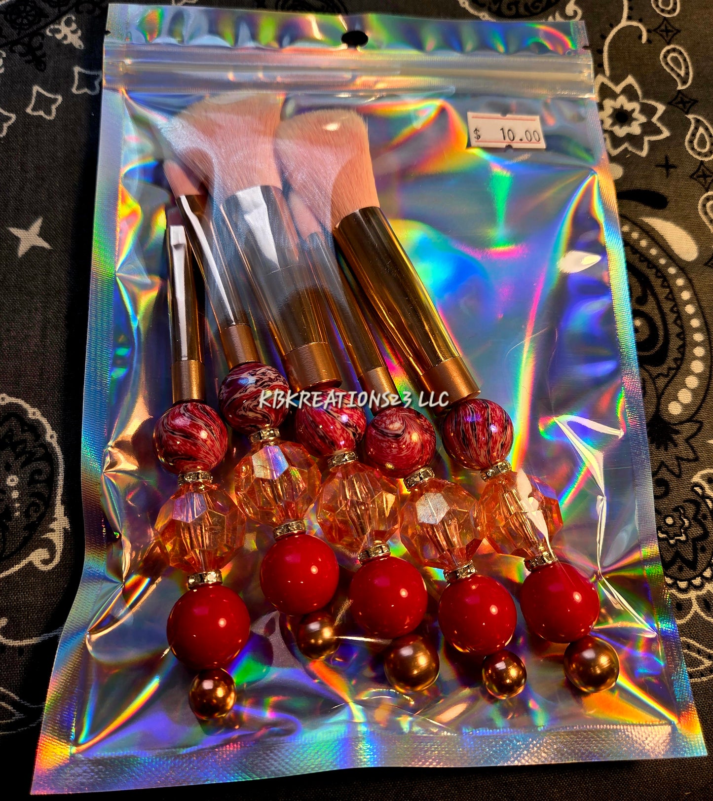 Beaded Makeup Brush Set